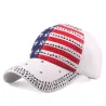 Casquette de baseball avec drapeau américain & pics métalliques - unisexe