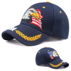 Casquette de baseball avec drapeau américain & eagle - unisexe