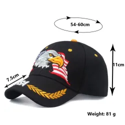 Casquette de baseball avec drapeau américain & eagle - unisexe