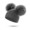 Children's winter hat with fur pom pomHats & caps