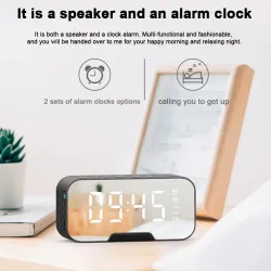 G5 sans fil Haut-parleur Bluetooth avec réveil LED miroir - carte TF support