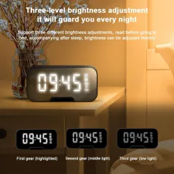 G5 sans fil Haut-parleur Bluetooth avec réveil LED miroir - carte TF support