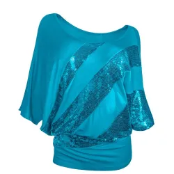 Shiny sequin shirt - short sleeve topBlouses & shirts