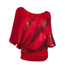 Shiny sequin shirt - short sleeve topBlouses & shirts