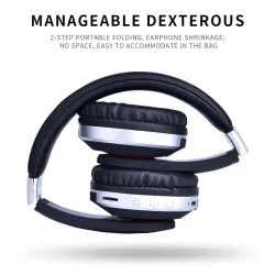 casque sans fil MH7 - casque Bluetooth - pliable - microphone - carte TF