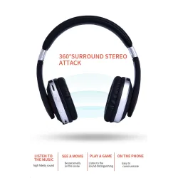 casque sans fil MH7 - casque Bluetooth - pliable - microphone - carte TF