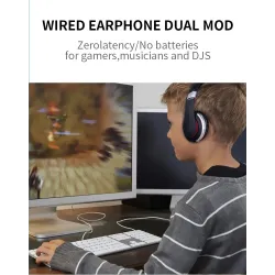 casque sans fil MH7 - casque Bluetooth - pliable - microphone - carte TF