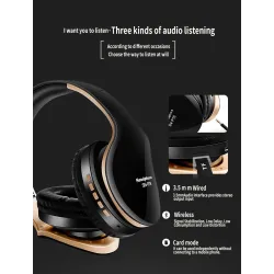 Casques Bluetooth sans fil - annulation de bruit - bass stéréo pliables - écouteurs réglables avec microphone