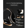 Casques Bluetooth sans fil - annulation de bruit - bass stéréo pliables - écouteurs réglables avec microphone