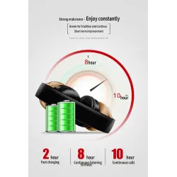 Casques Bluetooth sans fil - annulation de bruit - bass stéréo pliables - écouteurs réglables avec microphone