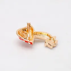 Broche en cristal de champignon rouge
