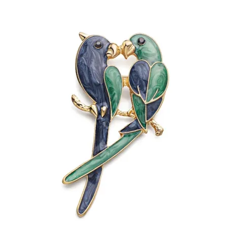 Double perroquet - broche élégante