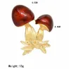 Rouge émail - champignon - broche