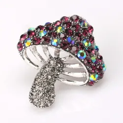 Champignon avec des cristaux colorés - broche