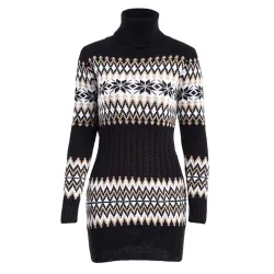 Pull long d'hiver - mini robe avec col de tortue
