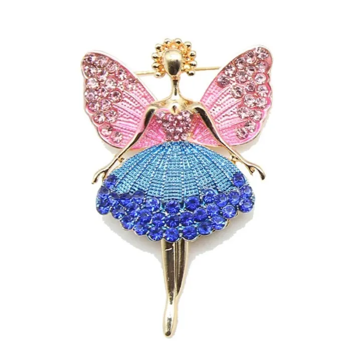 Ange volant en cristal - broche