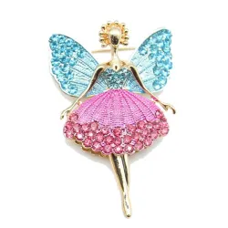Ange volant en cristal - broche