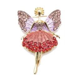 Ange volant en cristal - broche