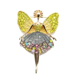 Ange volant en cristal - broche