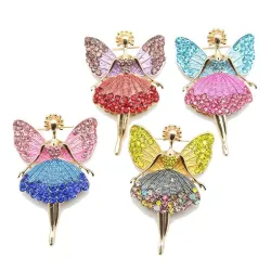 Ange volant en cristal - broche