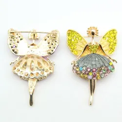Ange volant en cristal - broche
