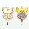 Ange volant en cristal - broche