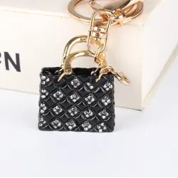 Sac à main en cristal noir - porte-clés