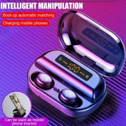 V11 TWS - casque Bluetooth V5 - écran LED - sans fil - Ecouteurs stéréo 9D avec microphone