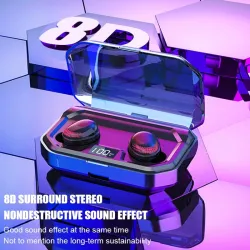 X10 - Ecouteurs Bluetooth tws - écouteurs sans fil LED - casque stéréo 8D avec 3000m Affaire de charge
