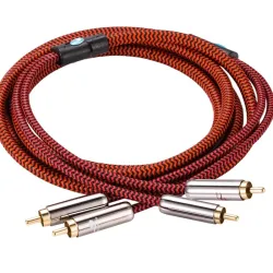 Câble audio HiFi - 2 RCA à 2 RCA - câble tressé OFC - 1m - 2m - 3m - 5m - 8m - 10m - 12m - 15m