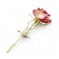 Elegant brooch with a red rose