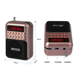 Portable - mini radio rechargeable - carte TF support - USB - lecteur MP3