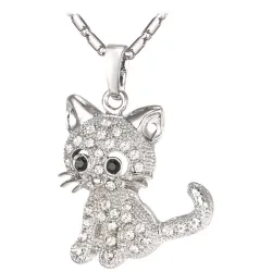 Crystal kitten - elegant necklaceNecklaces