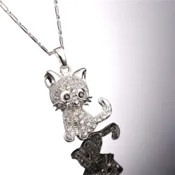 Crystal kitten - elegant necklaceNecklaces