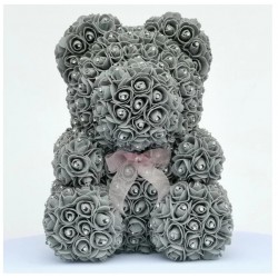 Ours rose - ours en roses infinies avec diamants - 25 cm - 35 cm