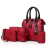 Elegant leather handbag - 4 pieces setSets