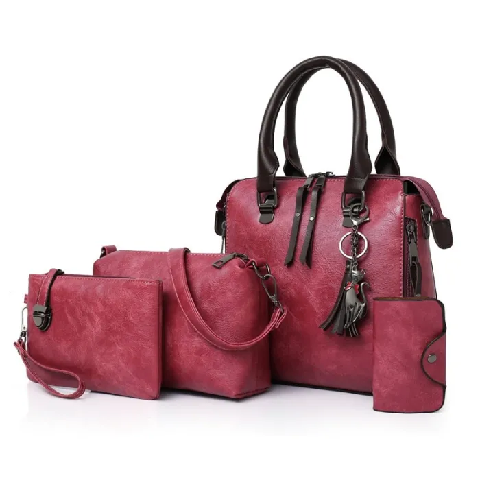 Sac à main en cuir élégant - 4 pièces