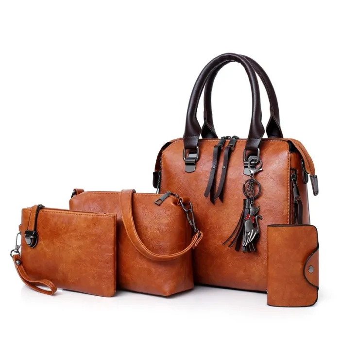 Sac à main en cuir élégant - 4 pièces