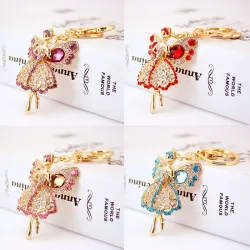 Ange de cristal avec ailes - keyring