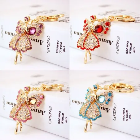 Ange de cristal avec ailes - keyring