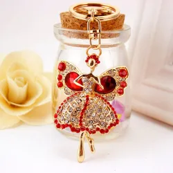 Ange de cristal avec ailes - keyring