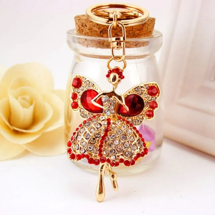 Ange de cristal avec ailes - keyring