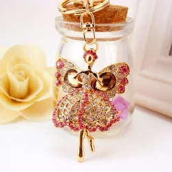 Ange de cristal avec ailes - keyring