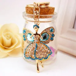 Ange de cristal avec ailes - keyring