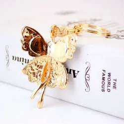 Ange de cristal avec ailes - keyring