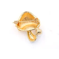 Broche élégante avec champignon et perle