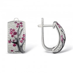 Rose flowers - luxury earrings with cubic zirconiaEarrings