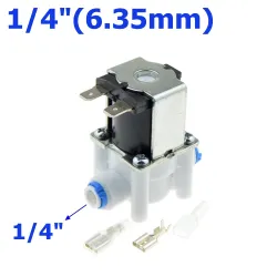 Robinet électrovanne en plastique - tuyau de tuyau 1/4"-3/8" - raccord rapide Système d'osmose inverse d'eau RO