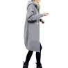 Casual oversized jacket - long hooded sweatshirt with zipper - plus sizeJackets