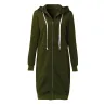 Casual oversized jacket - long hooded sweatshirt with zipper - plus sizeJackets